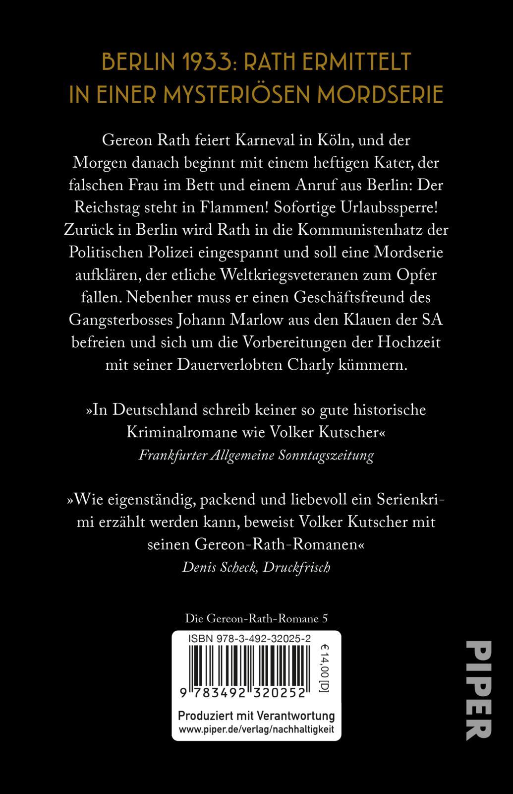 Rückseite: 9783492320252 | Märzgefallene | Volker Kutscher | Taschenbuch | Die Gereon-Rath-Romane