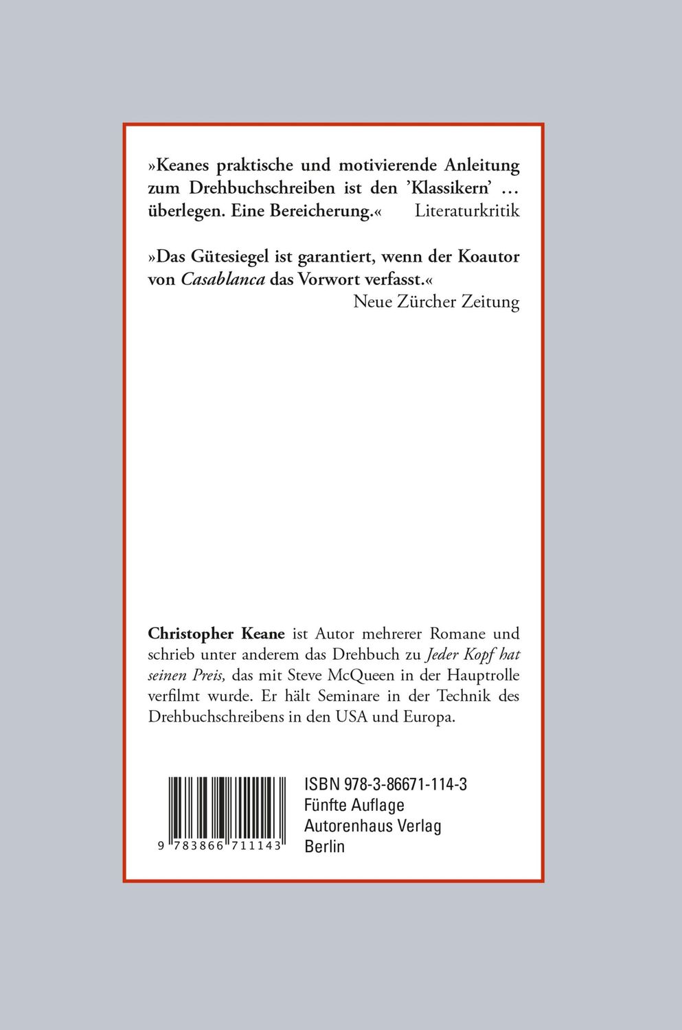 Rückseite: 9783866711143 | Schritt für Schritt zum erfolgreichen Drehbuch | Christopher Keane