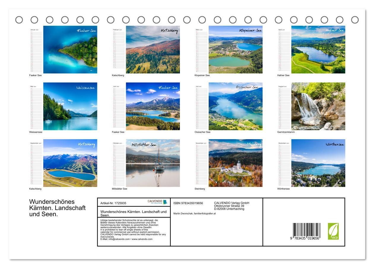 Bild: 9783435019656 | Wunderschönes Kärnten. Landschaft und Seen. (Tischkalender 2025 DIN...