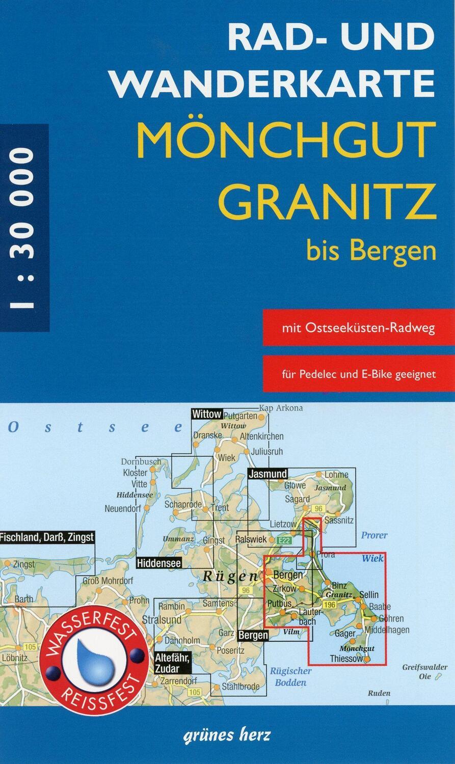 Cover: 9783866362369 | Rad- und Wanderkarte Mönchgut, Granitz, bis Bergen | (Land-)Karte