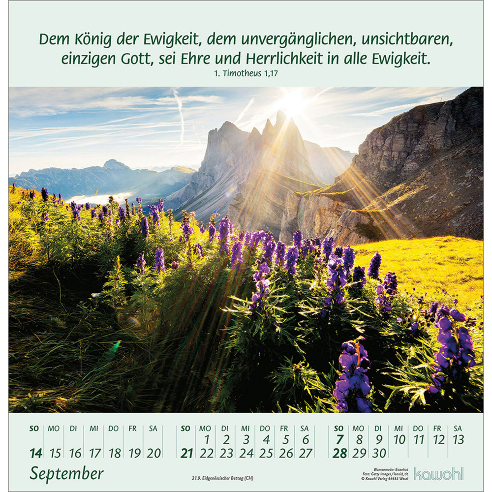 Bild: 9783754826058 | Blumengrüße 2025 | Kalender mit Bibelworten und Blumenbildern | 14 S.