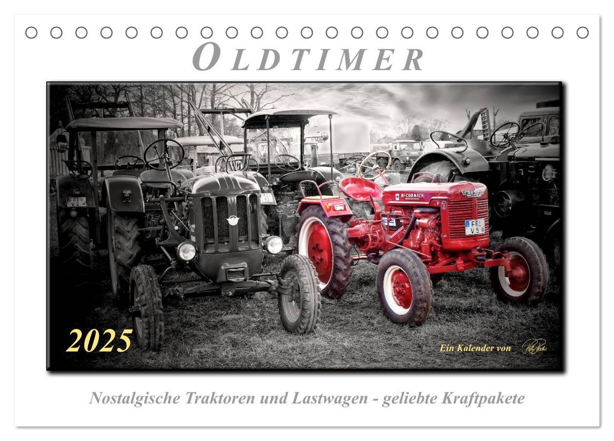 Cover: 9783435629893 | Oldtimer - nostalgische Traktoren und Lastwagen (Tischkalender 2025...