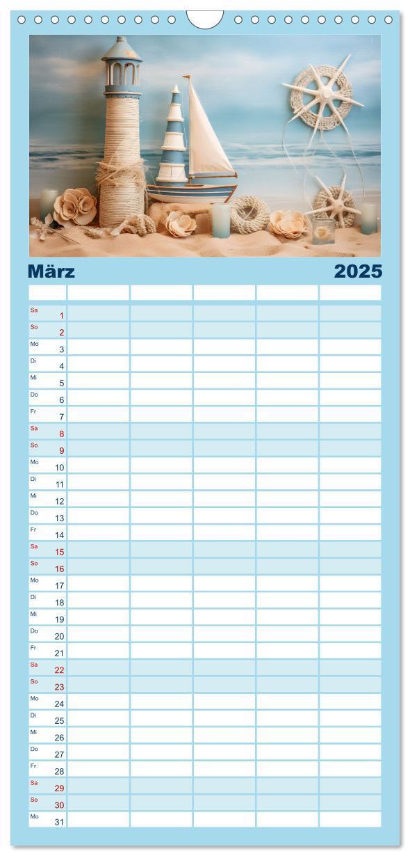 Bild: 9783457090787 | Familienplaner 2025 - Meeresträume mit 5 Spalten (Wandkalender, 21...