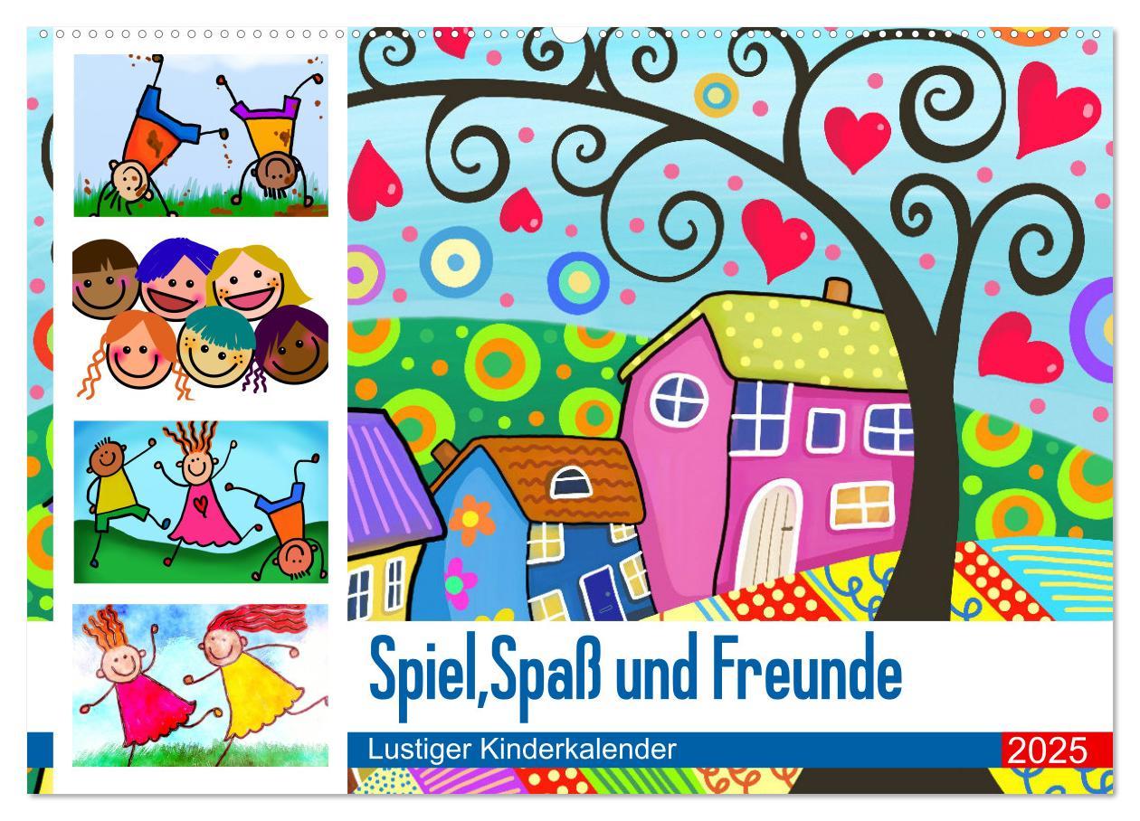 Cover: 9783435043255 | Spiel, Spaß und Freunde. Lustiger Kinderkalender (Wandkalender 2025...