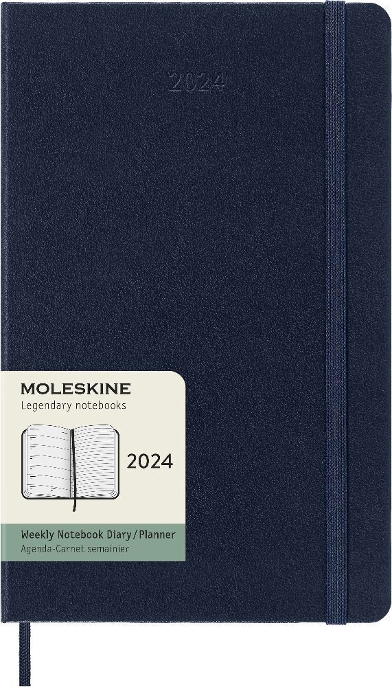 Bild: 8056598856613 | Moleskine 12 Monate Wochen Notizkalender 2024, Large/A5, Saphir | Buch