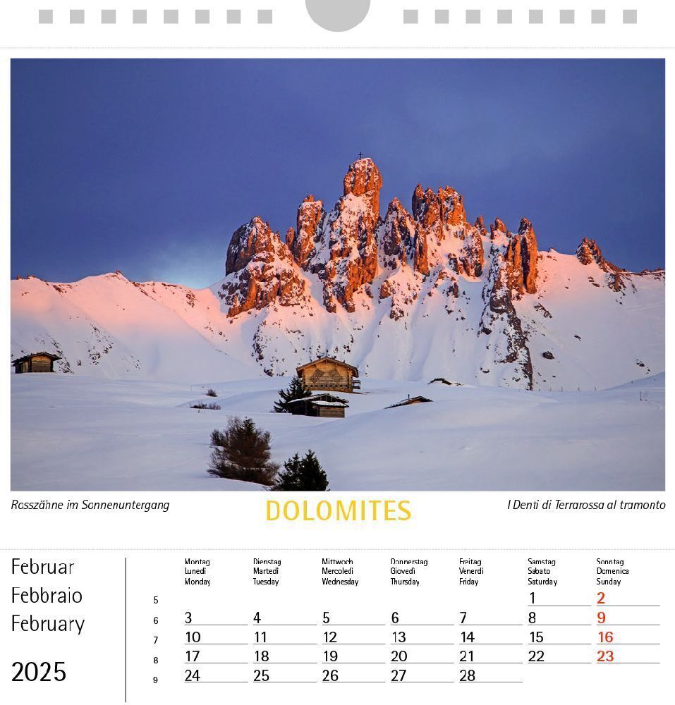 Bild: 9788887531633 | Dolomiten 2025, Postkartenkalender Querformat | Kalender | 2025