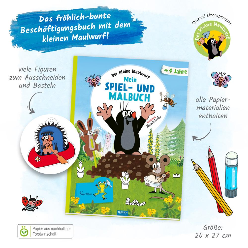 Bild: 9783988023551 | Trötsch Der kleine Maulwurf Mein Spiel- und Malbuch | KG | Buch | 2024