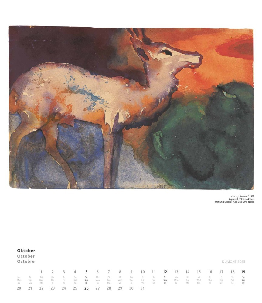 Bild: 4250809652979 | DUMONT - Emil Nolde 2025 Kunstkalender, 34,5x40cm, Wandkalender mit...