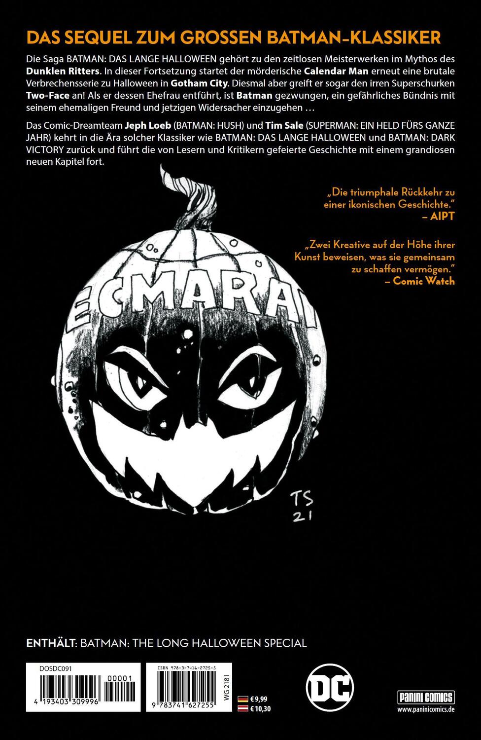 Rückseite: 9783741627255 | Batman: Das lange Halloween Special - Albträume | Jeph Loeb (u. a.)