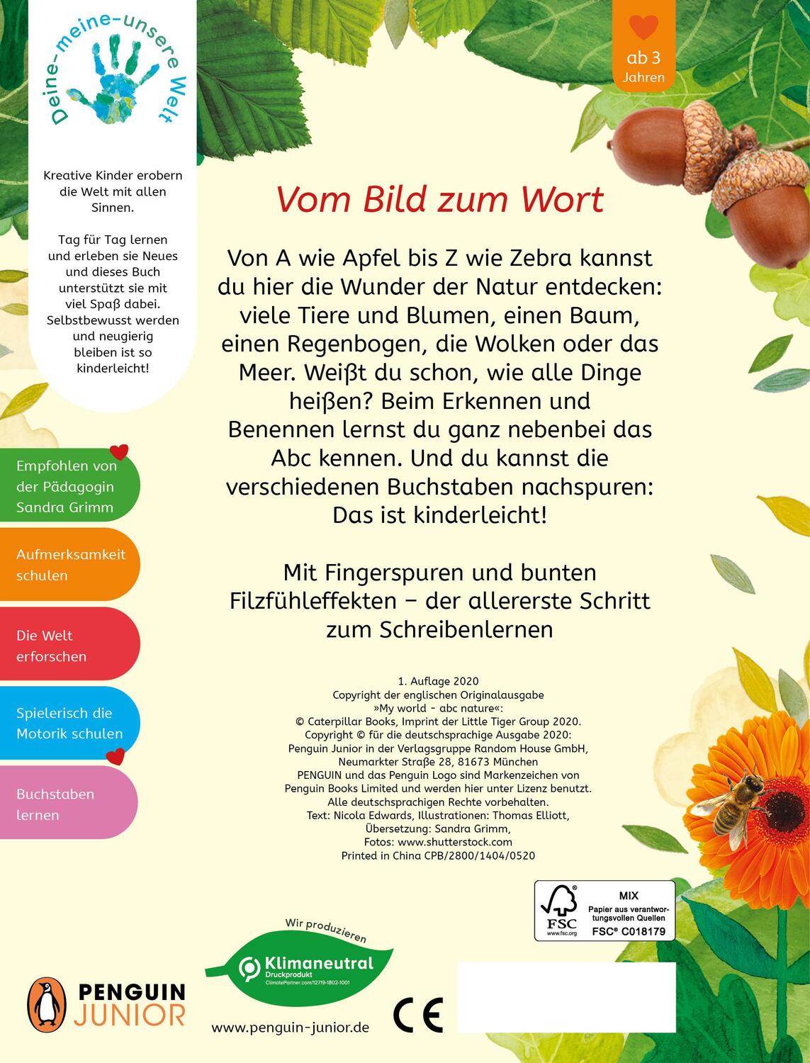 Bild: 9783328300212 | Deine-meine-unsere Welt - Mein Abc der Natur | Nicola Edwards | Buch