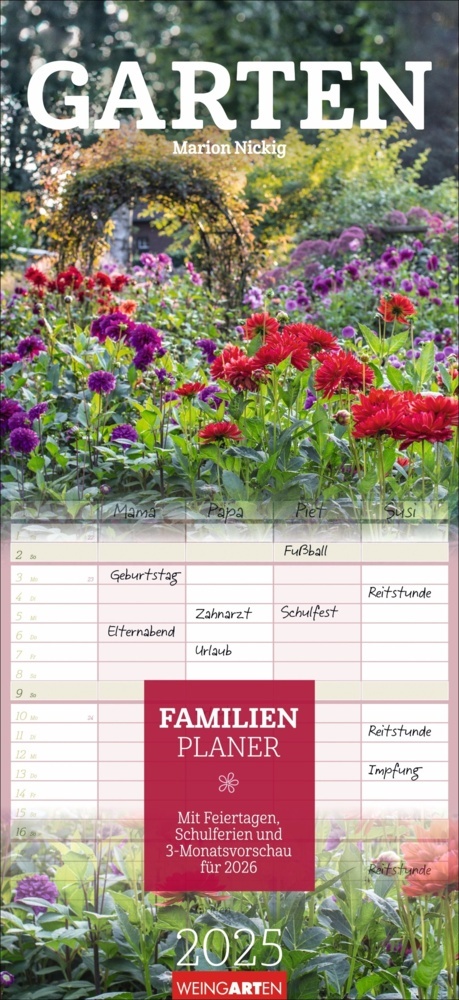 Cover: 9783839901052 | Garten Familienplaner 2025 | Marion Nickig | Kalender | Spiralbindung