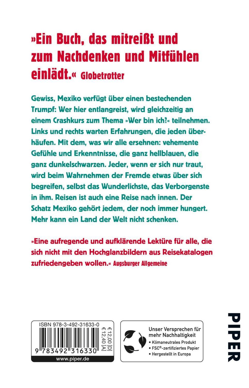 Rückseite: 9783492316330 | In Mexiko | Reise durch ein hitziges Land | Andreas Altmann | Buch