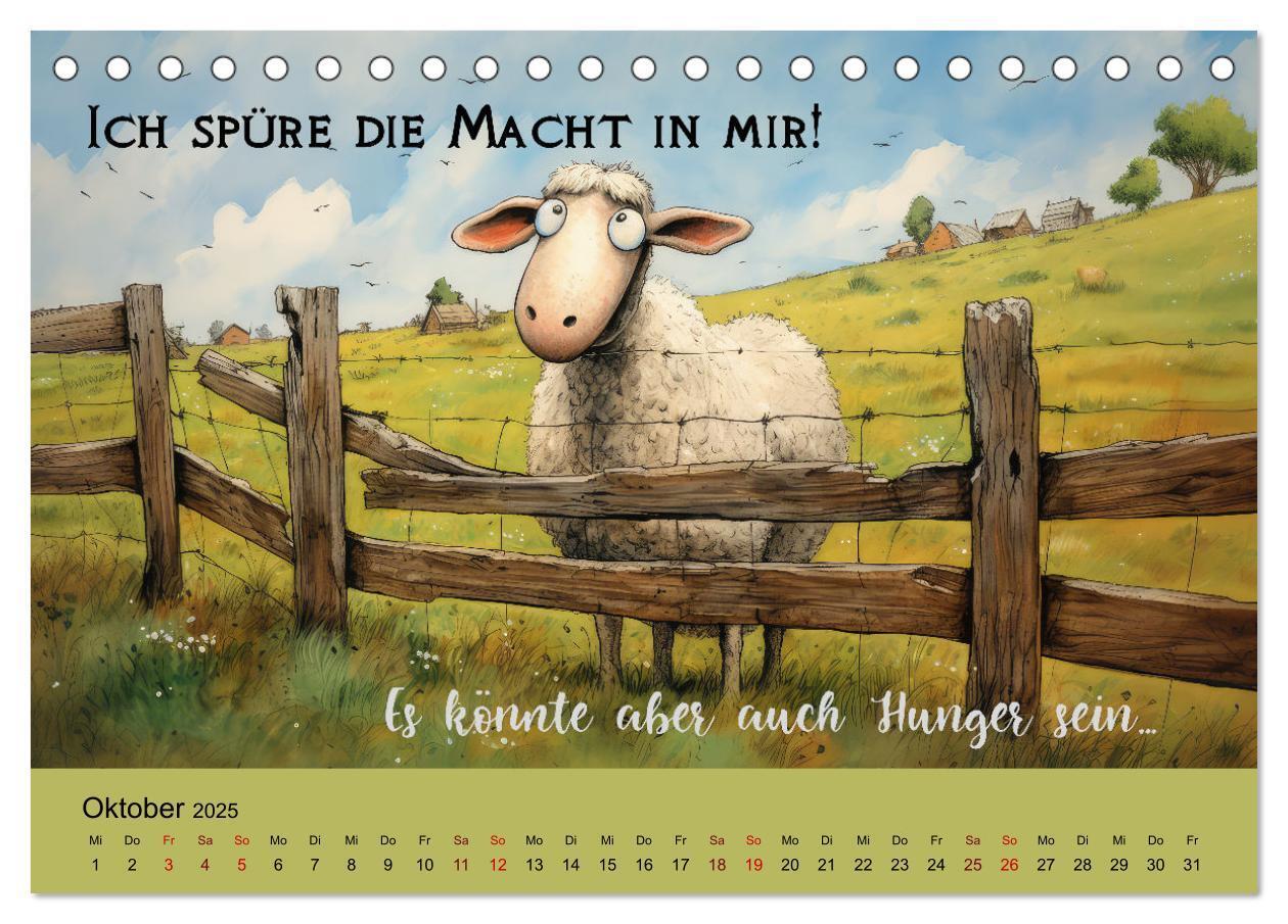 Bild: 9783383825903 | Schafsprüche (Tischkalender 2025 DIN A5 quer), CALVENDO Monatskalender