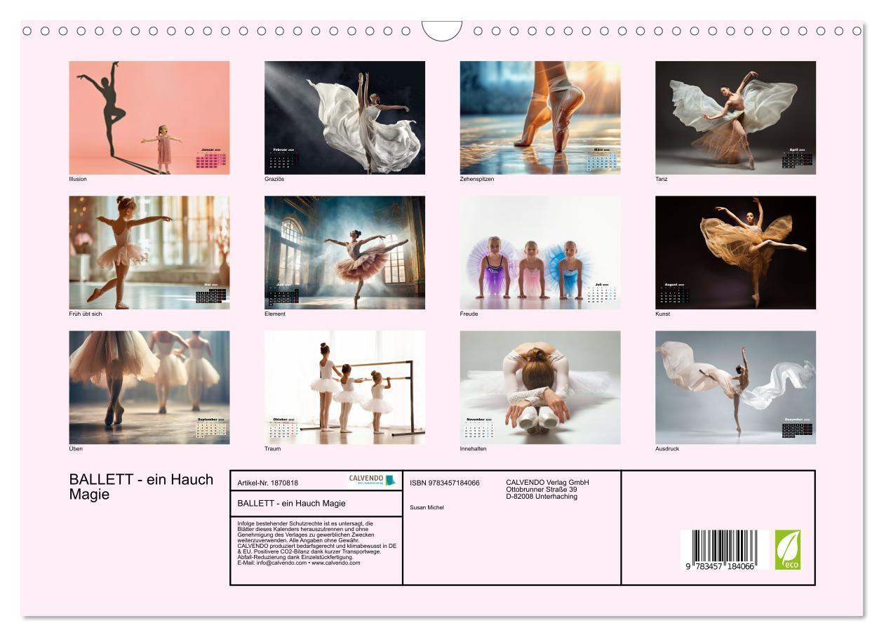 Bild: 9783457184066 | BALLETT - ein Hauch Magie (Wandkalender 2025 DIN A3 quer), CALVENDO...