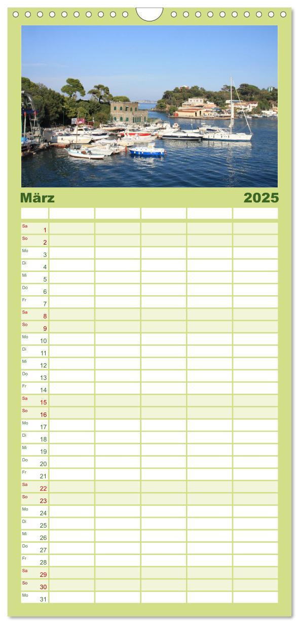 Bild: 9783457120149 | Familienplaner 2025 - Ischia mit 5 Spalten (Wandkalender, 21 x 45...