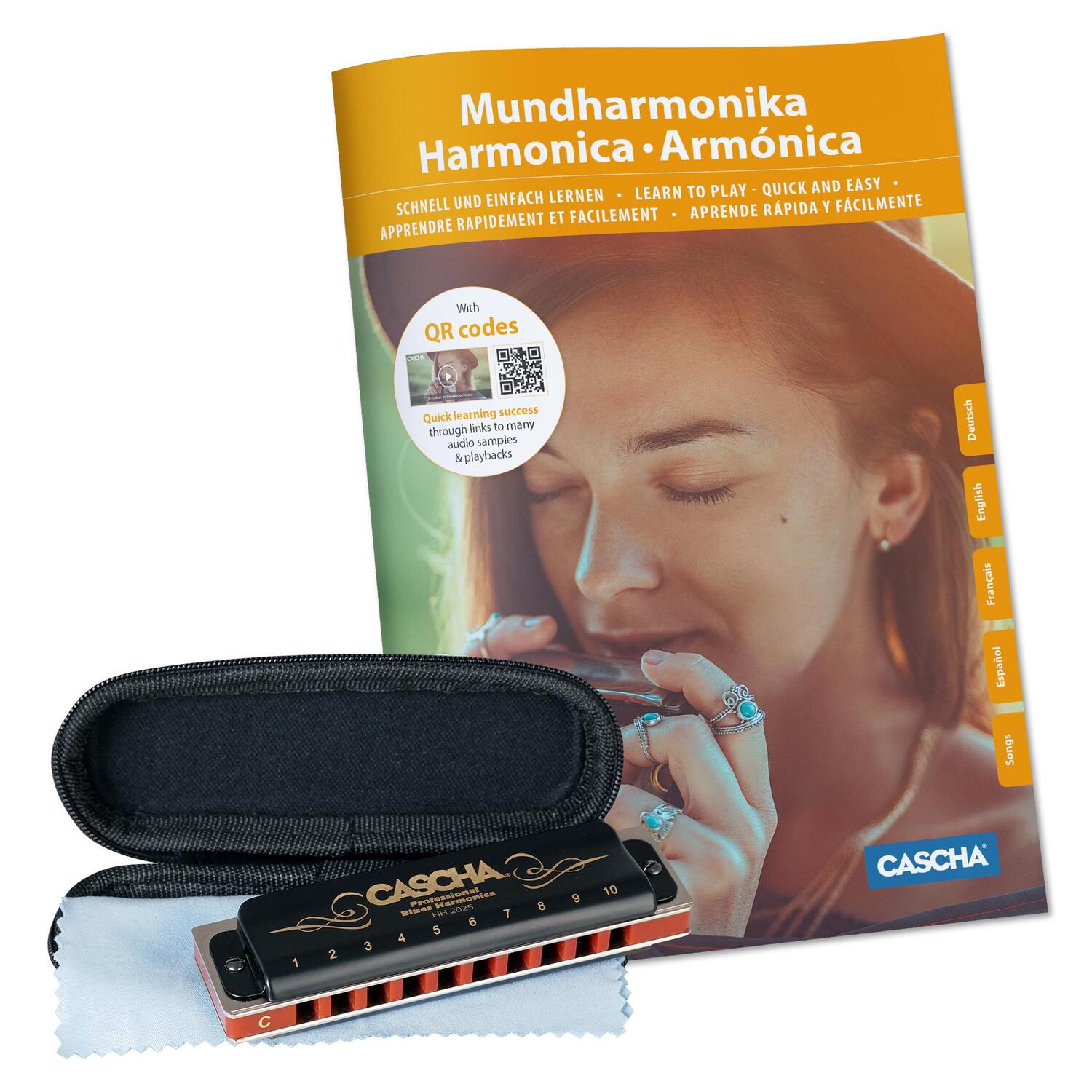 Cover: 4026929919977 | Professional Blues Harmonica Set, (incl. 4 languages Method...