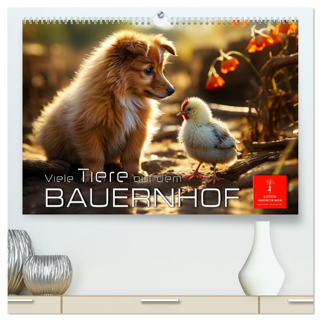 Cover: 9783383838439 | Viele Tiere auf dem Bauernhof (hochwertiger Premium Wandkalender...