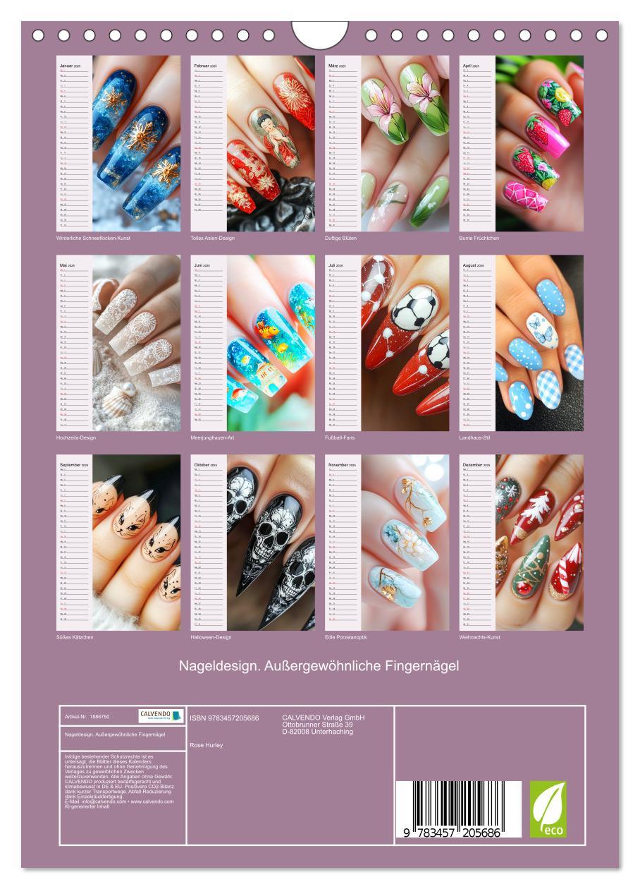 Bild: 9783457205686 | Nageldesign. Außergewöhnliche Fingernägel (Wandkalender 2025 DIN A4...