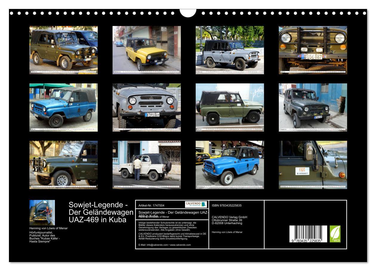 Bild: 9783435225835 | Sowjet-Legende - Der Geländewagen UAZ-469 in Kuba (Wandkalender...