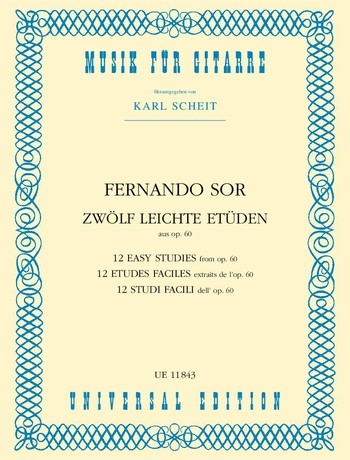 Cover: 9790008006241 | Leichte Etudes(12) Opus 60 | aus op. 60. für Gitarre. | Fernando Sor