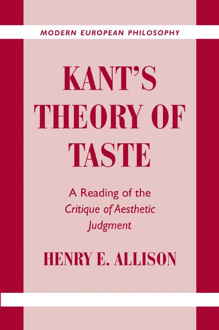 Cover: 9780521795340 | Kant's Theory of Taste | Henry E. Allison | Taschenbuch | Englisch