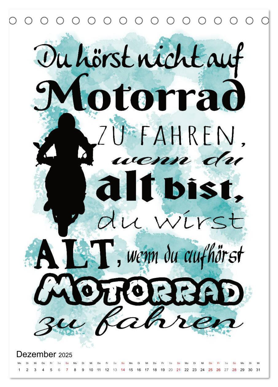 Bild: 9783435939312 | Biker-Sprüche (Tischkalender 2025 DIN A5 hoch), CALVENDO...