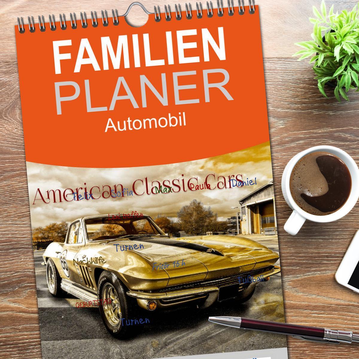 Bild: 9783457118030 | Familienplaner 2025 - American Classic Cars mit 5 Spalten...