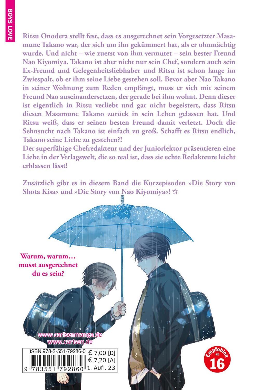 Rückseite: 9783551792860 | Sekaiichi Hatsukoi 16 | Boyslove-Story in der Manga-Redaktion | Buch