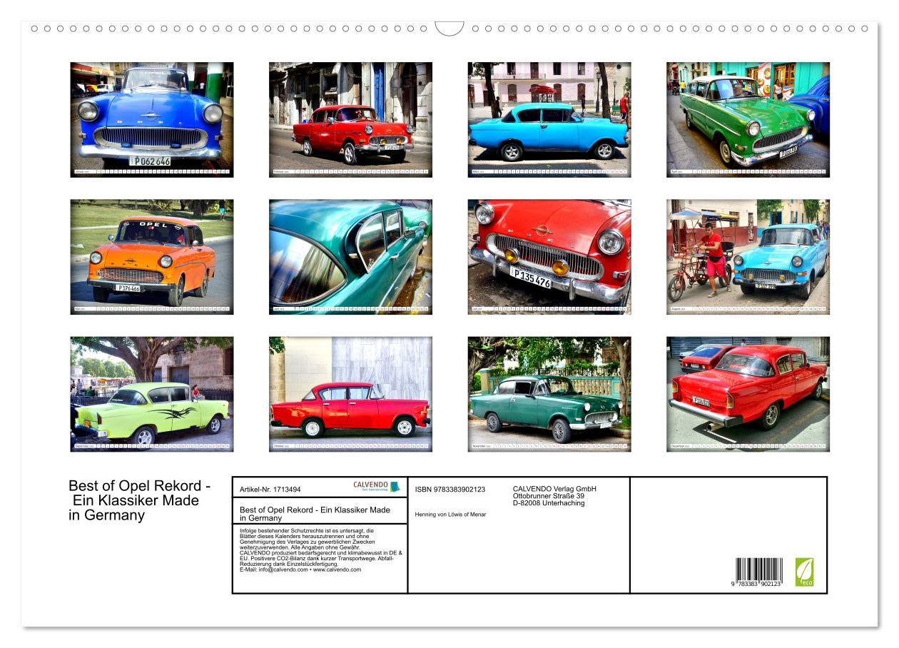 Bild: 9783383902123 | Best of Opel Rekord - Ein Klassiker Made in Germany (Wandkalender...