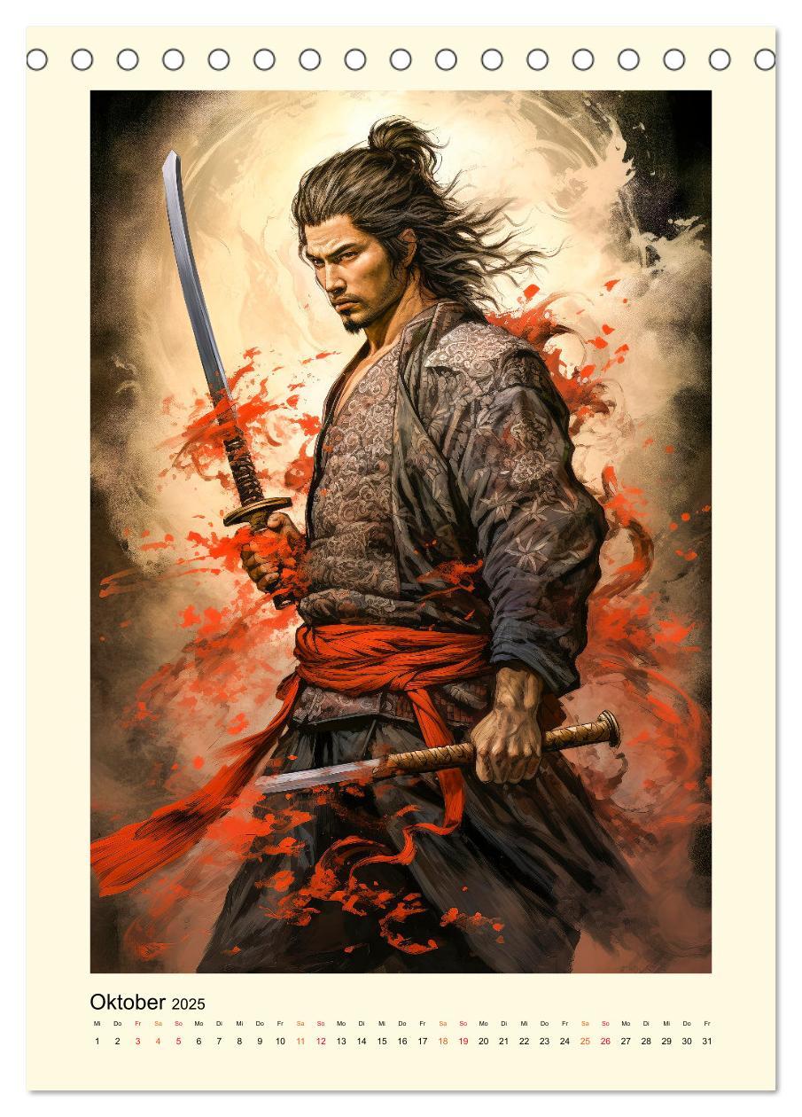 Bild: 9783435845910 | Samurai Helden (Tischkalender 2025 DIN A5 hoch), CALVENDO...