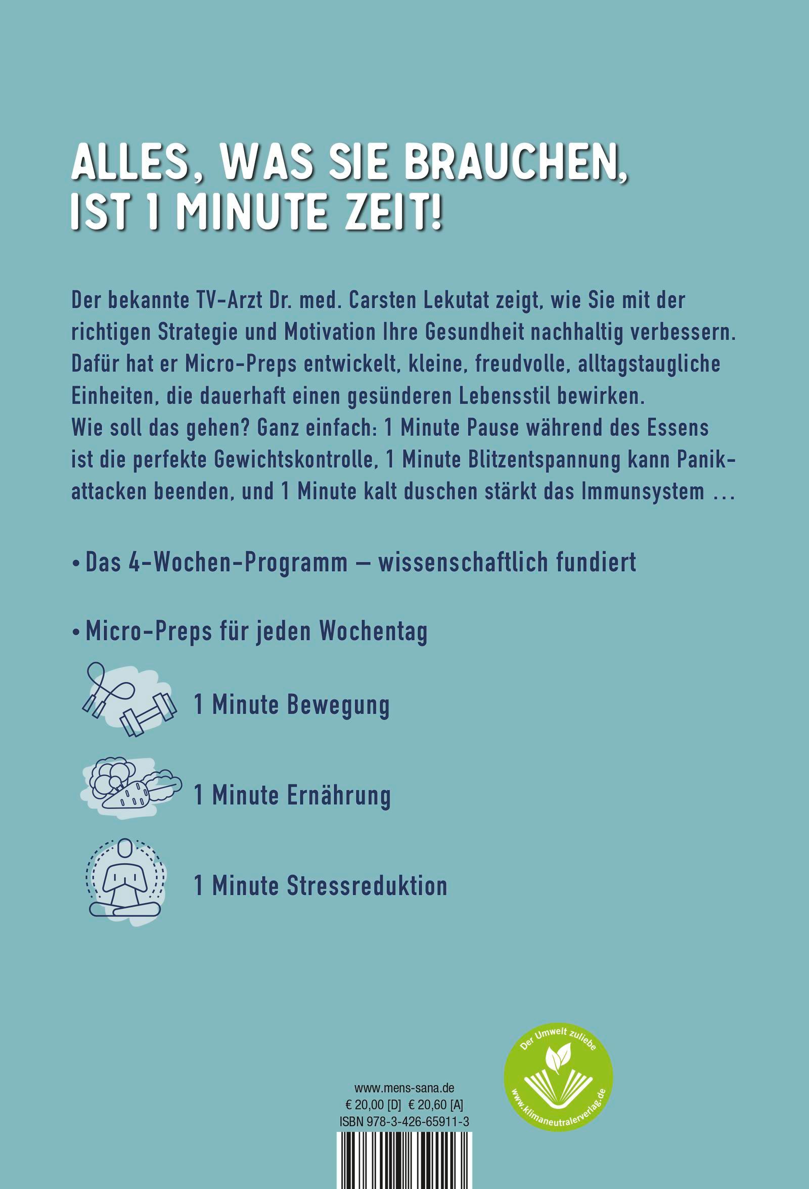 Rückseite: 9783426659113 | Die 1-Minuten-Strategie | Carsten Lekutat | Taschenbuch | 192 S.