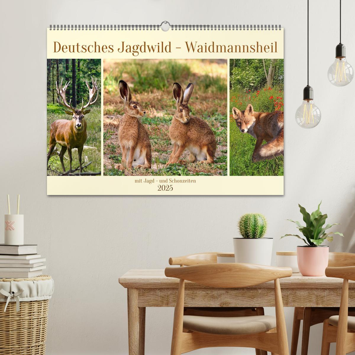 Bild: 9783383899850 | Deutsches Jagdwild - Waidmannsheil (Wandkalender 2025 DIN A2 quer),...