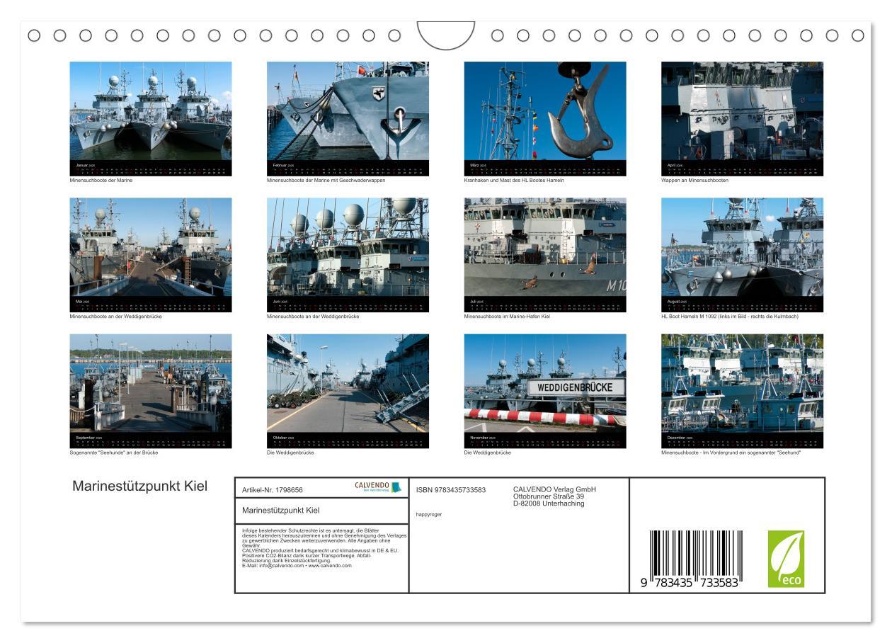 Bild: 9783435733583 | Marinestützpunkt Kiel (Wandkalender 2025 DIN A4 quer), CALVENDO...