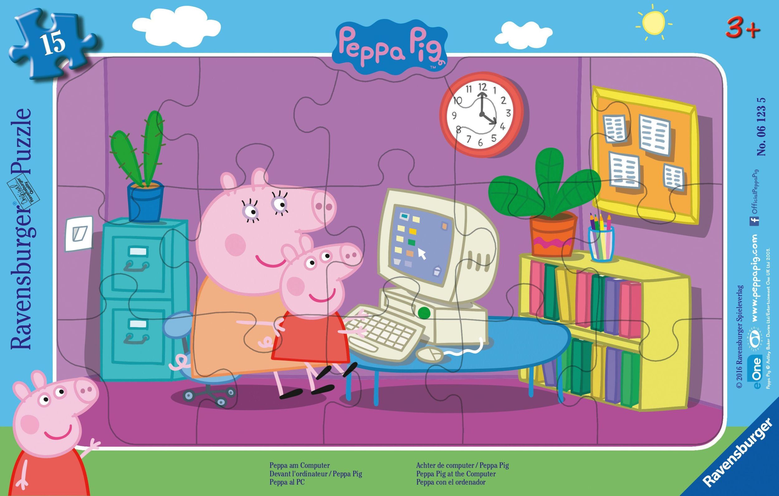 Cover: 4005556061235 | Peppa am Computer Rahmenpuzzles 15 Teile | Spiel | 06123 | Deutsch