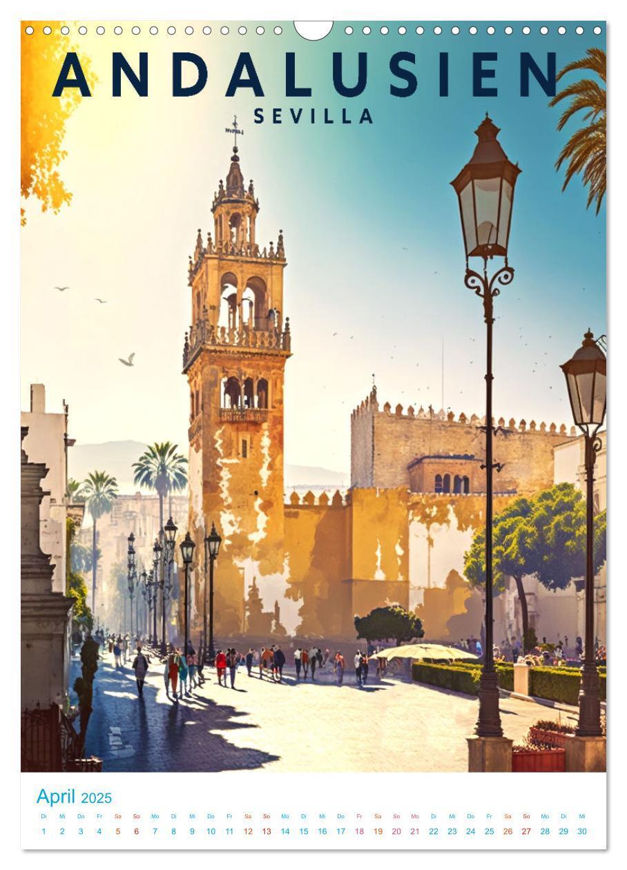 Bild: 9783435880119 | Andalusien - Old School Poster Style (Wandkalender 2025 DIN A3...