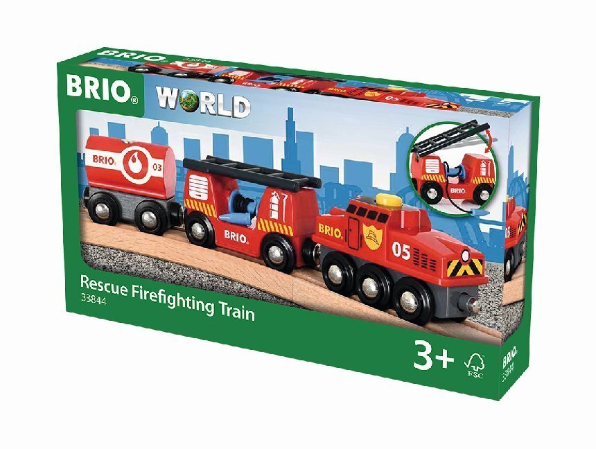 Cover: 7312350338447 | BRIO World 33844 Feuerwehr-Löschzug - Feuerwehrzug mit...