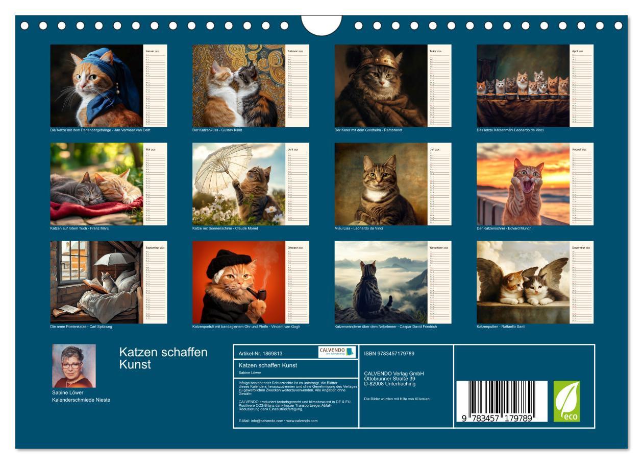 Bild: 9783457179789 | Katzen schaffen Kunst (Wandkalender 2025 DIN A4 quer), CALVENDO...