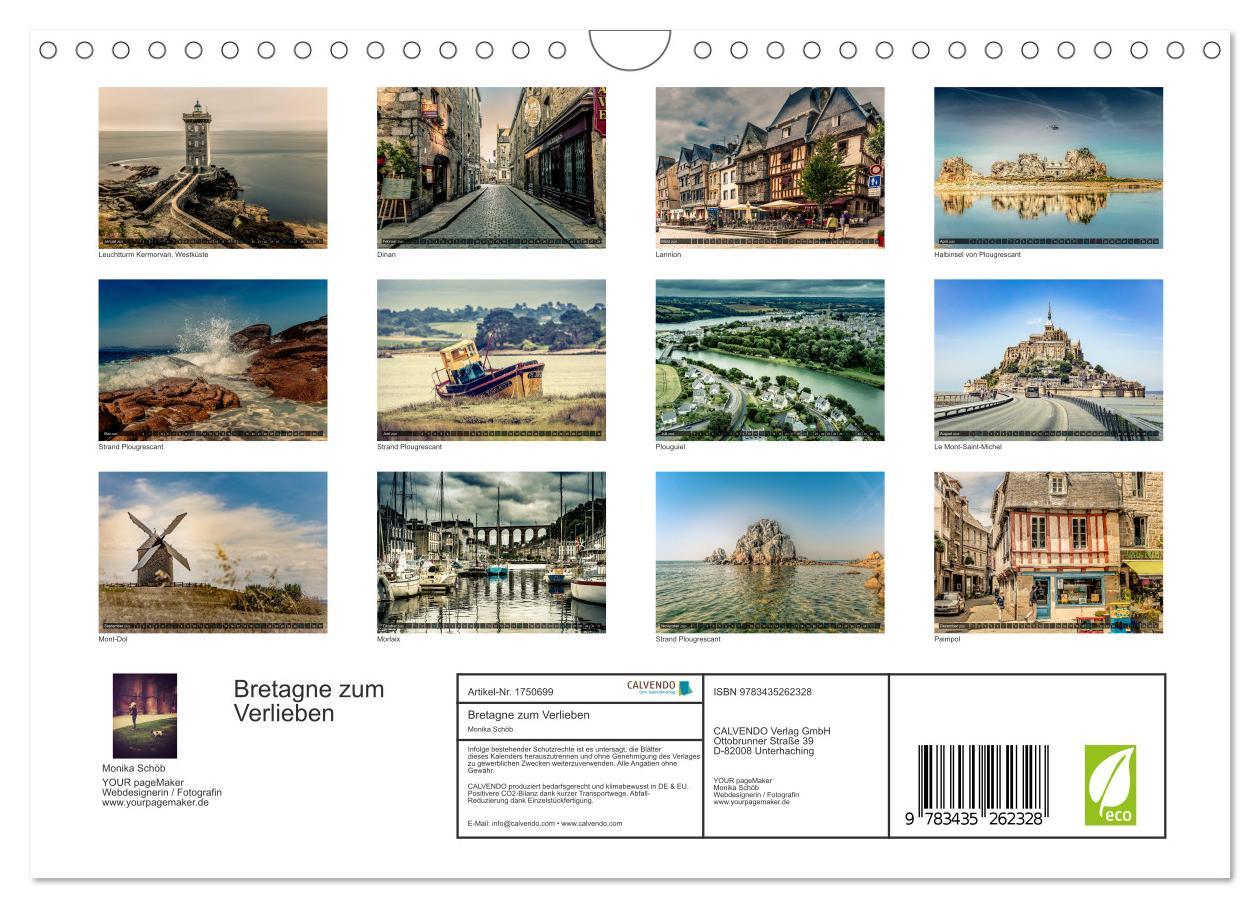 Bild: 9783435262328 | Bretagne zum Verlieben (Wandkalender 2025 DIN A4 quer), CALVENDO...