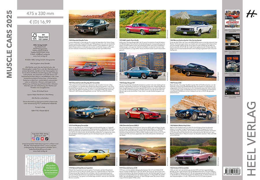 Bild: 9783966648288 | Muscle Cars Kalender 2025 | Frank Mundus | Kalender | Spiralbindung