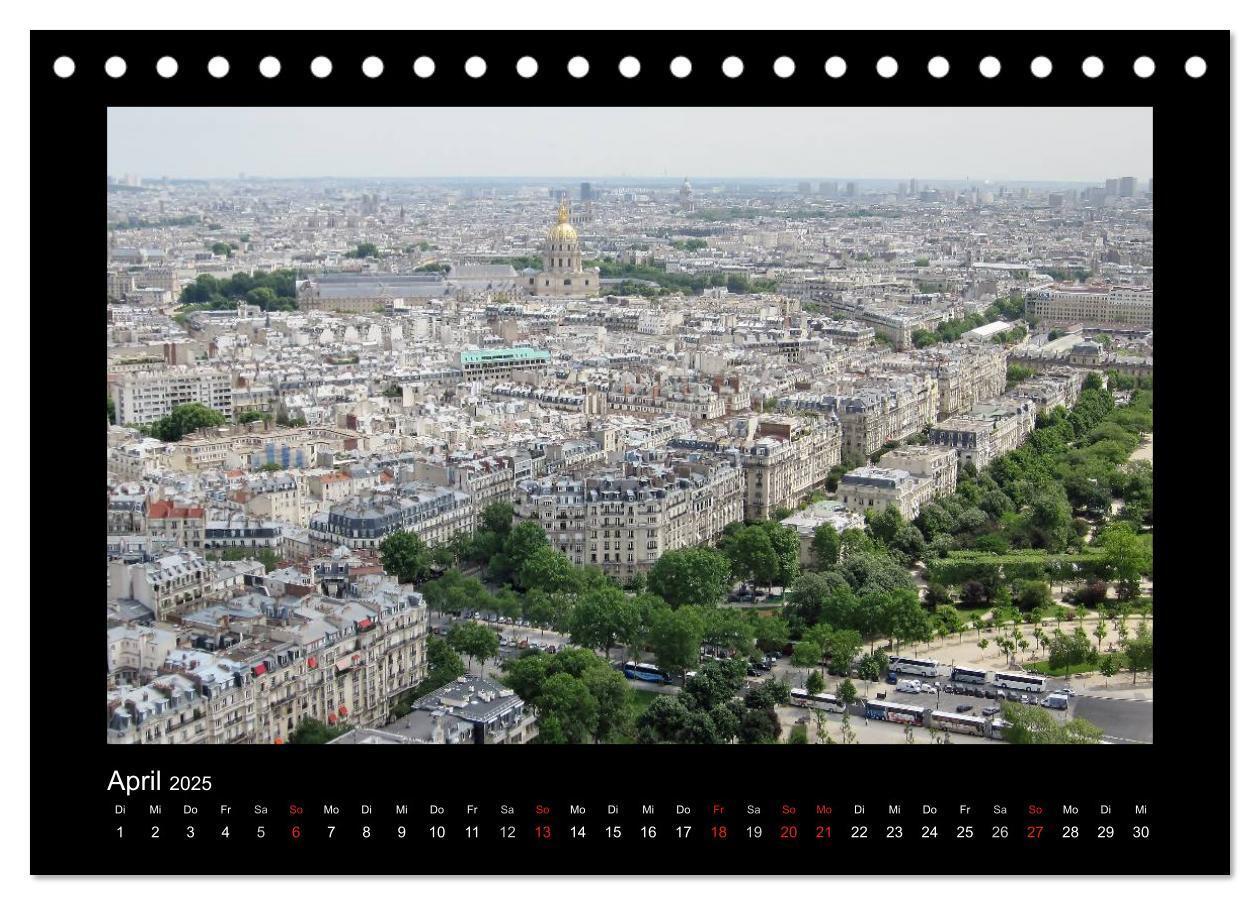 Bild: 9783435720750 | Paris von oben (Tischkalender 2025 DIN A5 quer), CALVENDO...