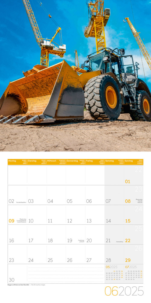 Bild: 9783838445182 | Bagger Kalender 2025 - 30x30 | Ackermann Kunstverlag | Kalender | 2025