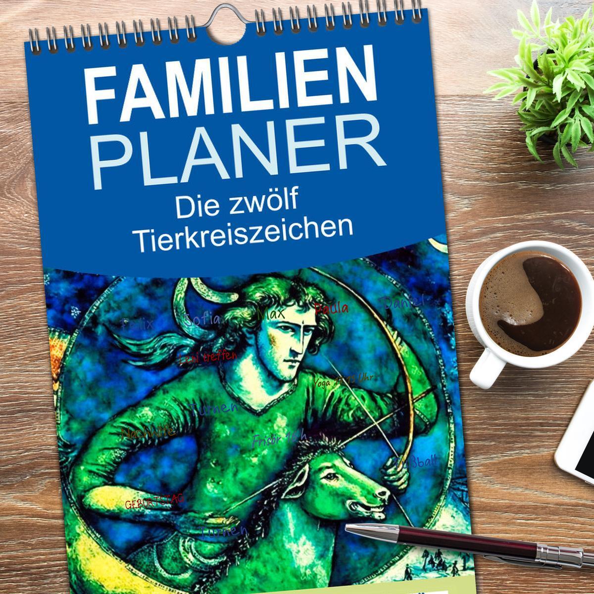 Bild: 9783457093542 | Familienplaner 2025 - Die zwölf Tierkreiszeichen mit 5 Spalten...