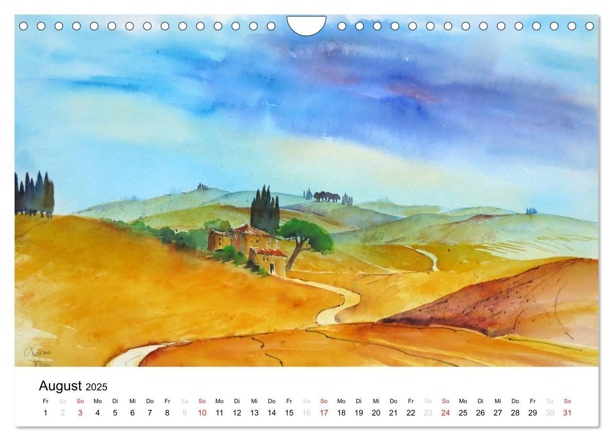 Bild: 9783435732067 | Aquarelle - quer durch Europa (Wandkalender 2025 DIN A4 quer),...