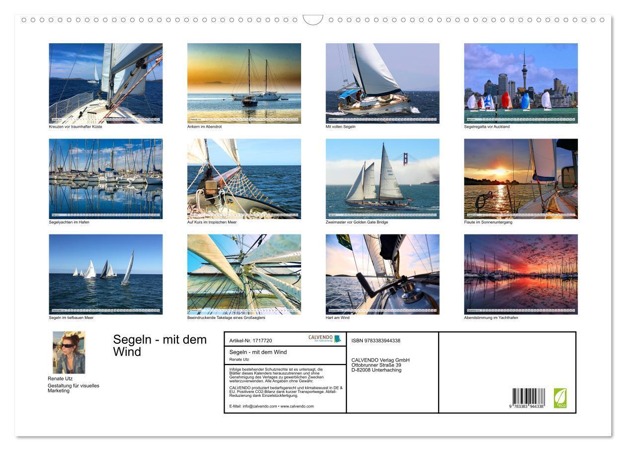 Bild: 9783383944338 | Segeln - mit dem Wind (Wandkalender 2025 DIN A2 quer), CALVENDO...