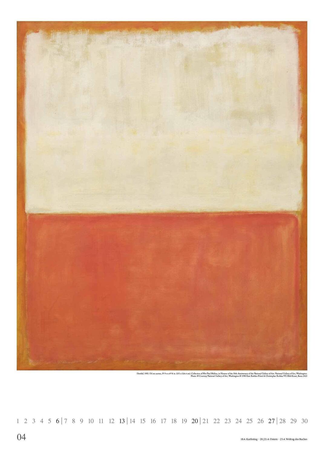 Bild: 4250809653273 | Mark Rothko 2025 - Kunst-Kalender - Poster-Kalender - 50x70 | Kalender