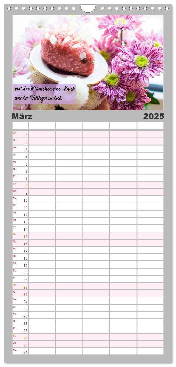 Bild: 9783457103241 | Familienplaner 2025 - Mettkalender - Mettigel Edition mit 5 Spalten...