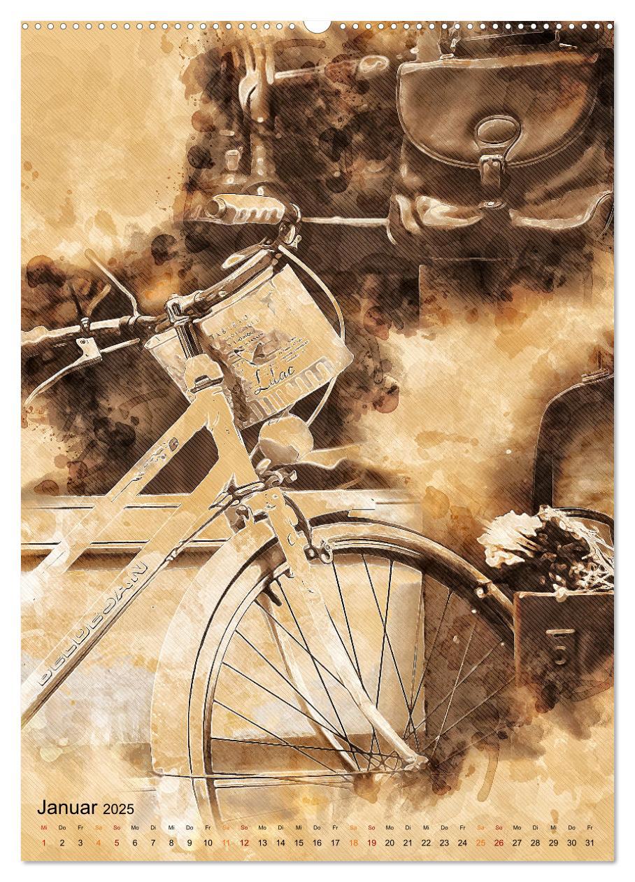 Bild: 9783435929931 | Fahrrad - Retro-Kalender (Wandkalender 2025 DIN A2 hoch), CALVENDO...