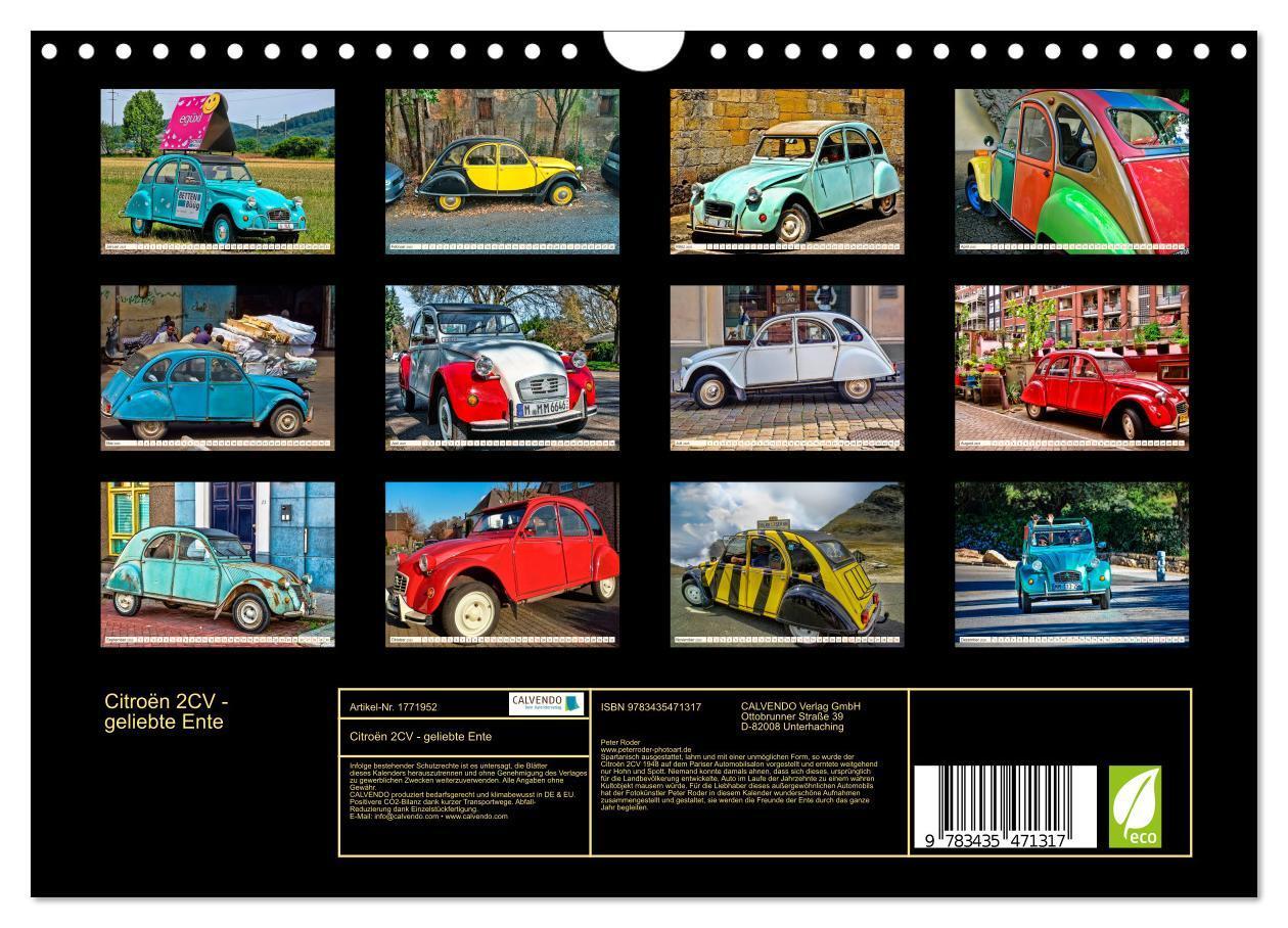 Bild: 9783435471317 | Citroën 2CV - geliebte Ente (Wandkalender 2025 DIN A4 quer),...