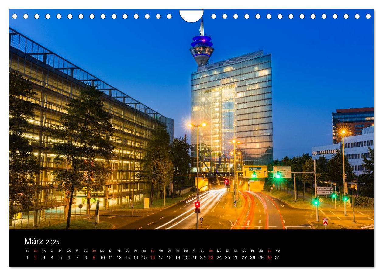 Bild: 9783435671601 | Düsseldorf bei Nacht (Wandkalender 2025 DIN A4 quer), CALVENDO...