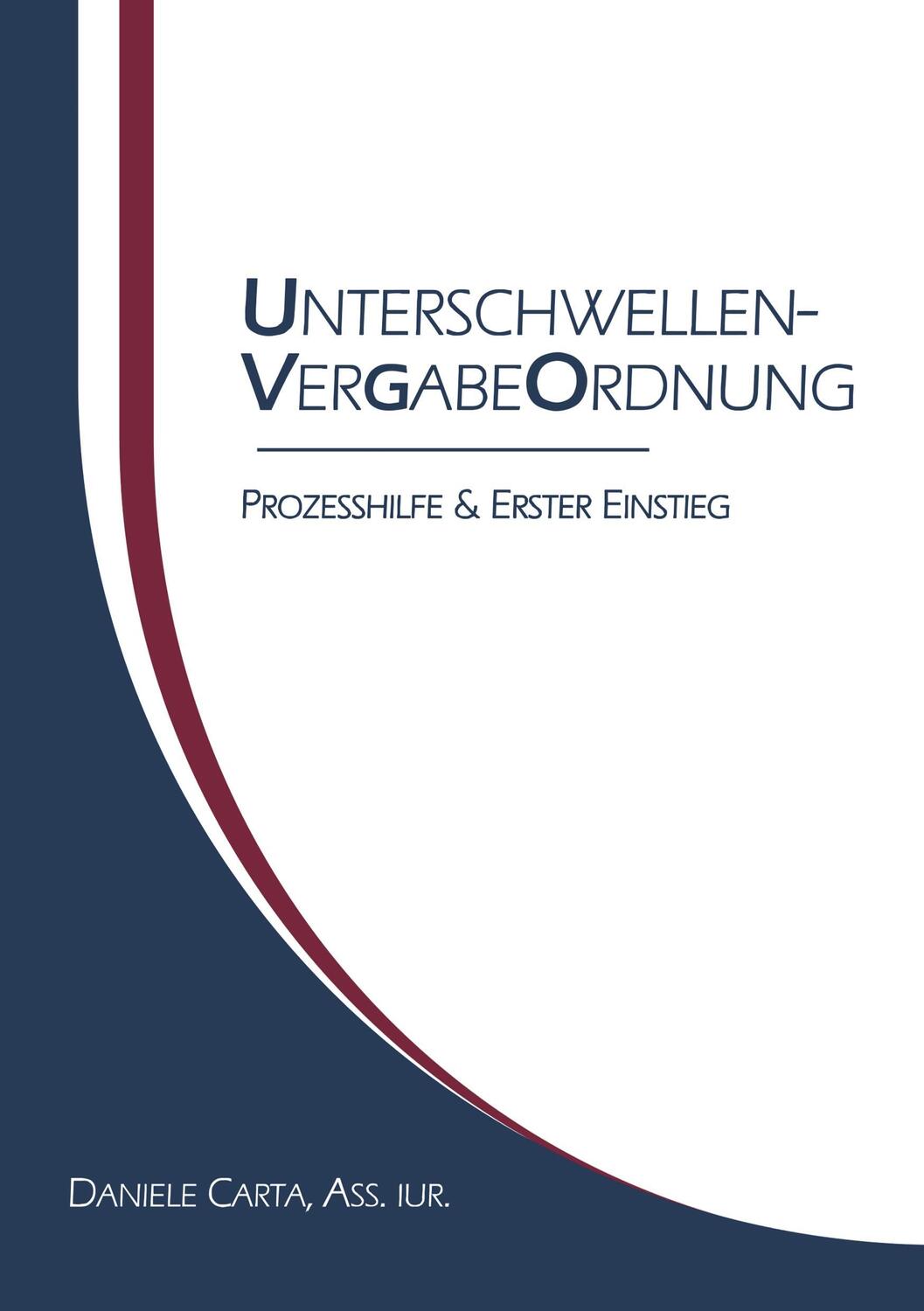 Cover: 9789463675017 | Unterschwellenvergabeordnung (UVgO) | Daniele Carta | Taschenbuch